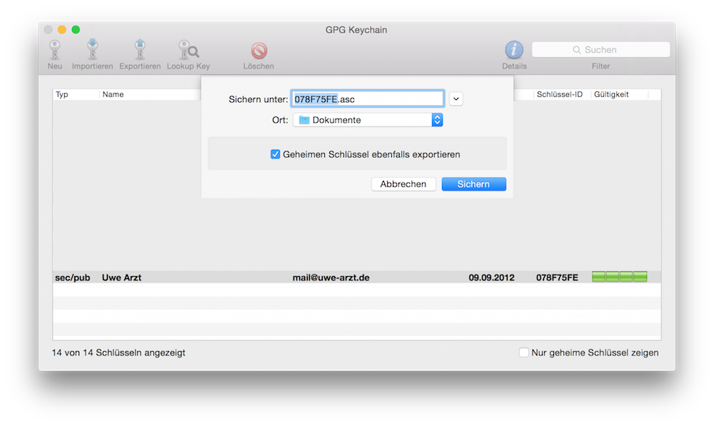 Export Keys