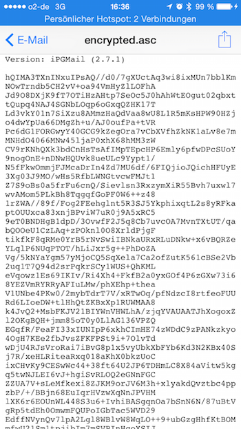 Receive encrypted EMail