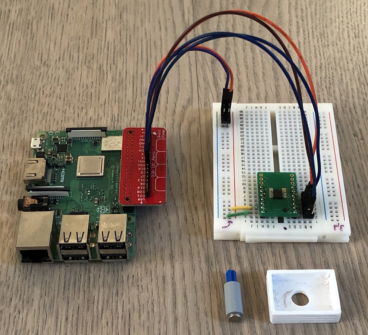 Test setup disassembled